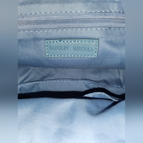 BADGLEY MISCHKA Blue Wrapped Frame Cluth Bag - Picture 5 of 6